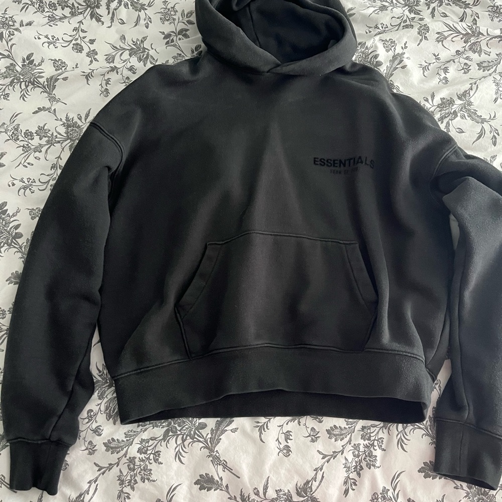 Essentials Black Hoodie Sweater for Men